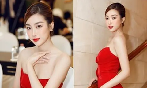 Giám khảo trẻ tuổi nhất lịch sử Hoa hậu Việt Nam - Đỗ Mỹ Linh đẹp nồng nàn với đầm đỏ xẻ đùi